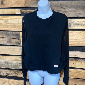 Hunter for Target Black Mesh Sleeve Long Sleeve‎ Shirt Size Small